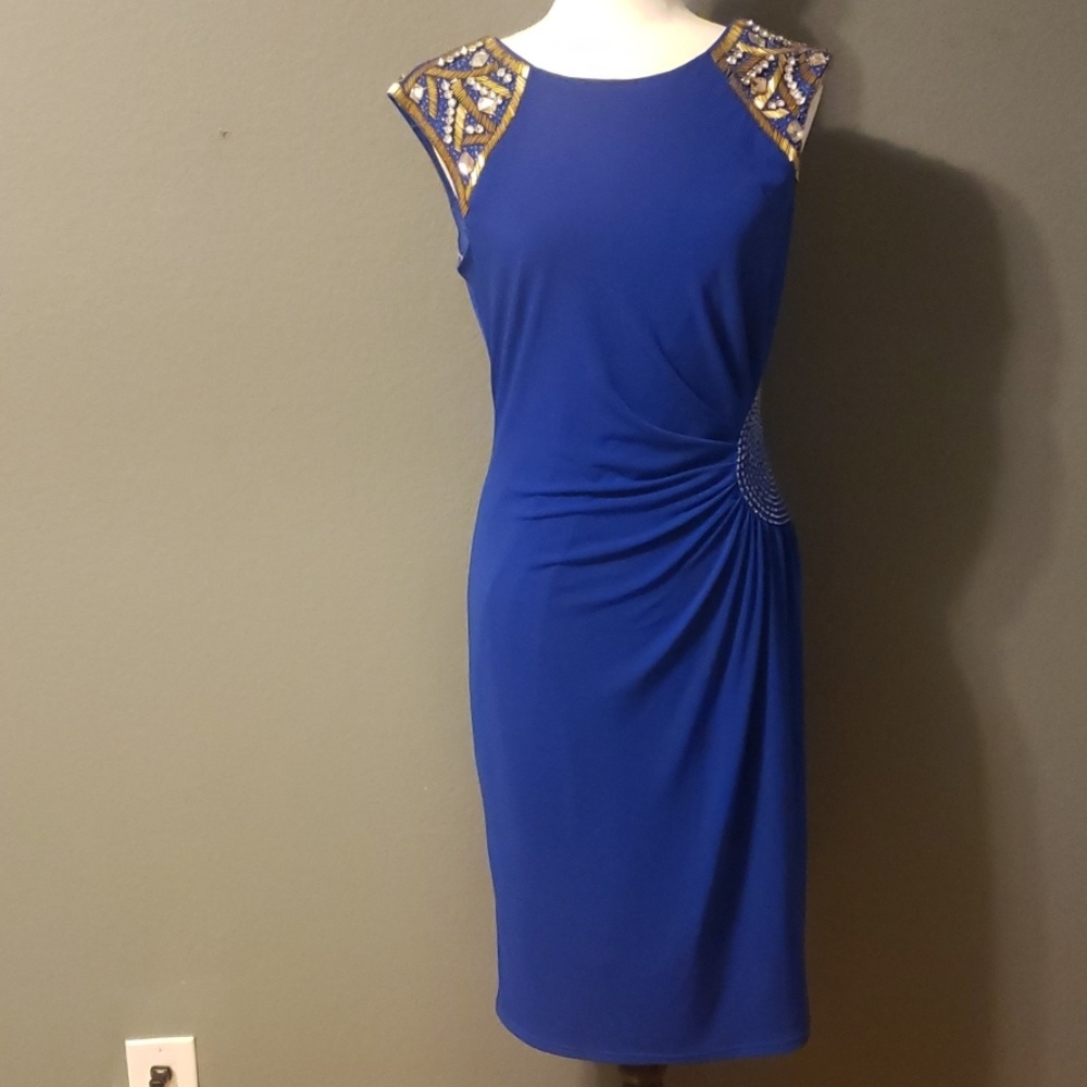 Royal blue and gold formal dress